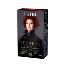 Стойкая крем-краска для седых волос ESTEL ВЕЛИКАЯ 5/5 светлый шатен красный